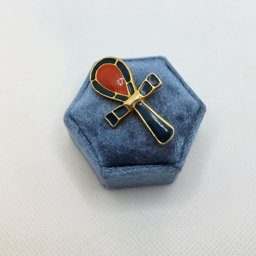 MMA Gold Enameled Combo Brooch Pendant